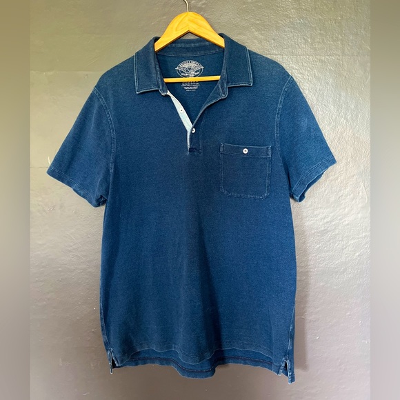 J. Crew Other - Wallace & Barnes indigo dyed polo Large